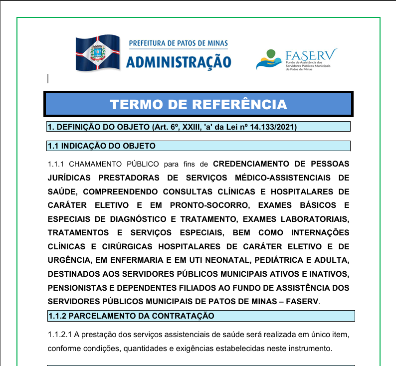 Termo de Referencia
