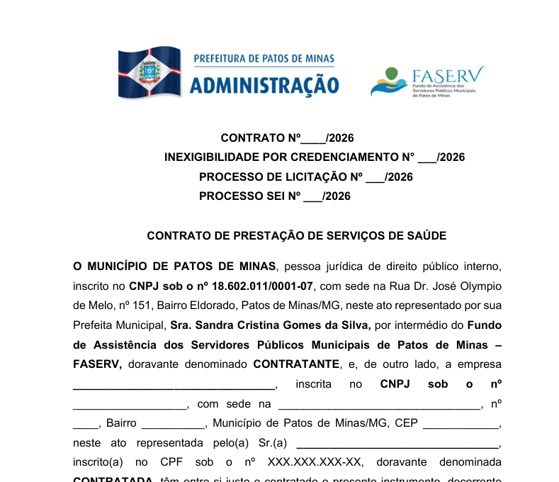 Minuta do Contrato