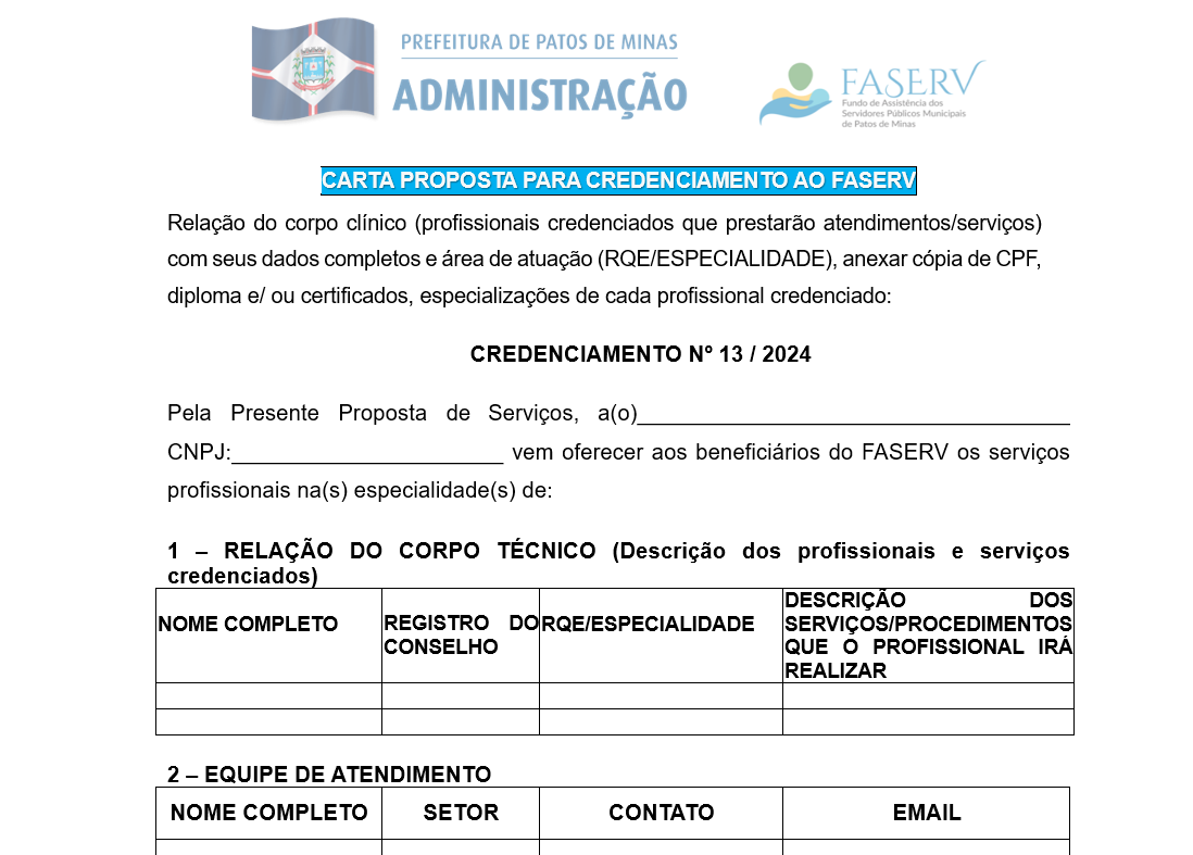 Modelo de Carta Proposta
