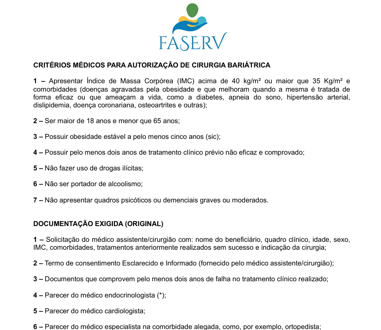 Protocolo de Cirurgia Bariátrica